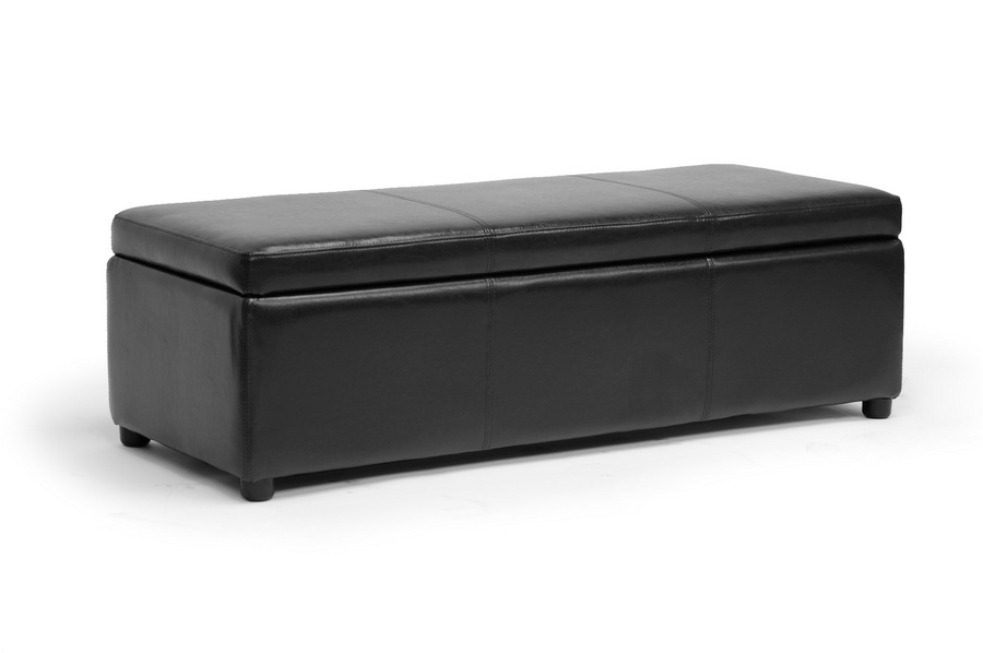 Baxton Studio Dennehy Dark Brown Modern Ottoman Affordable Modern